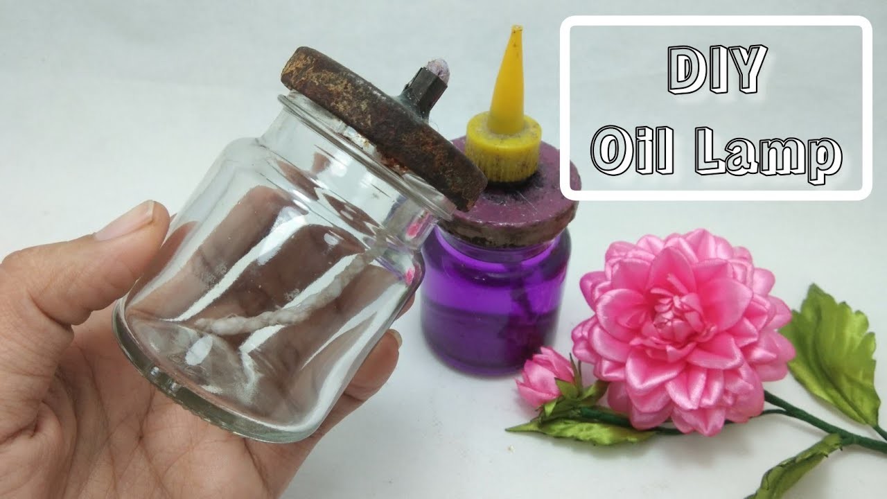 DIY alkhohol lamp.how to make easy oil lamp for ribbon flowers making