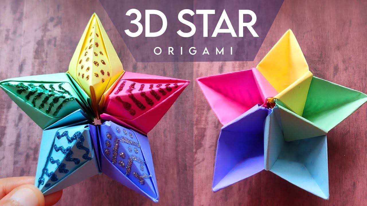Easy 3D Origami Star ???? Sparkling Paper Star