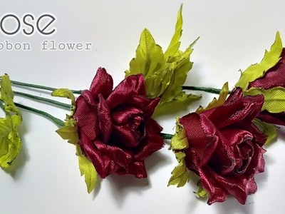 DIY | how to make satin ribbon flower rose easy