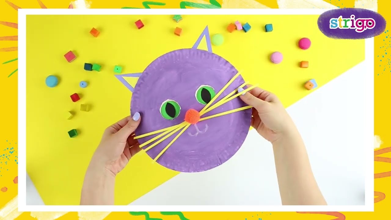 Kotek z papierowego talerzyka! DIY, prace plastyczne dla dzieci!
