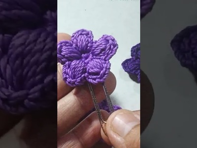 Crochet flower paper clip pup #shorts #crochet