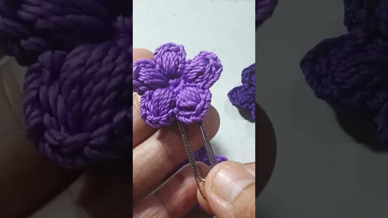 Crochet flower paper clip pup #shorts #crochet