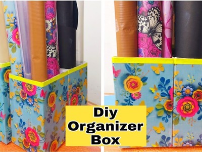 Diy organizer box.cardboard resue idea.organizer idea