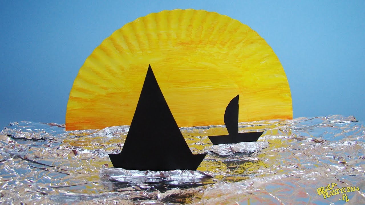 Zachód słońca - praca plastyczna | Morze | Lato | Wakacje