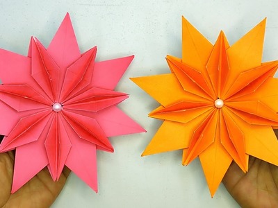 3D Paper Snowflake Origami | Paper Flower Snowflake | Paper Cutting | DIY Crafts