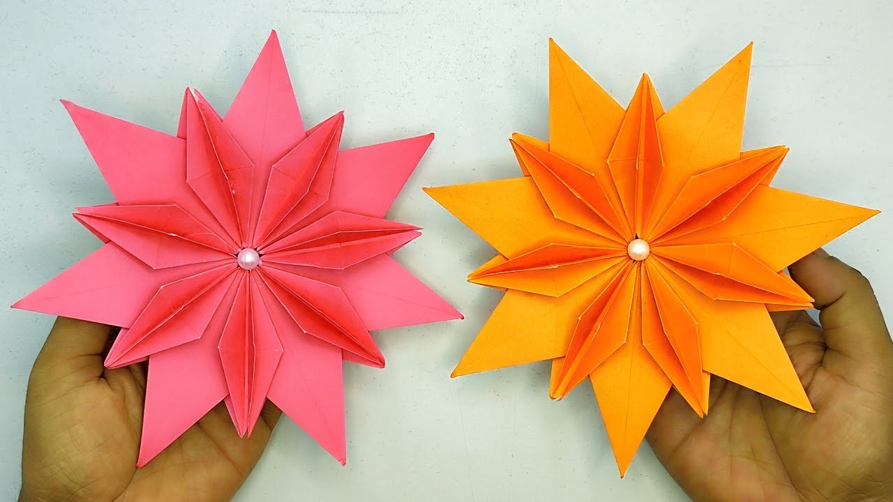 3D Paper Snowflake Origami | Paper Flower Snowflake | Paper Cutting | DIY Crafts