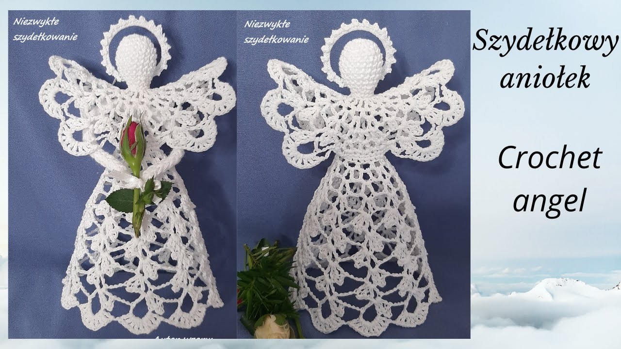 Aniołek 14 cm  szydełko. Wzór.author pattern Renia K.Crochet angel. @niezwykleszydelkowanie
