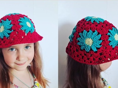 Kapelusz na szydełku dla dziecka - Crochet summer hat for child