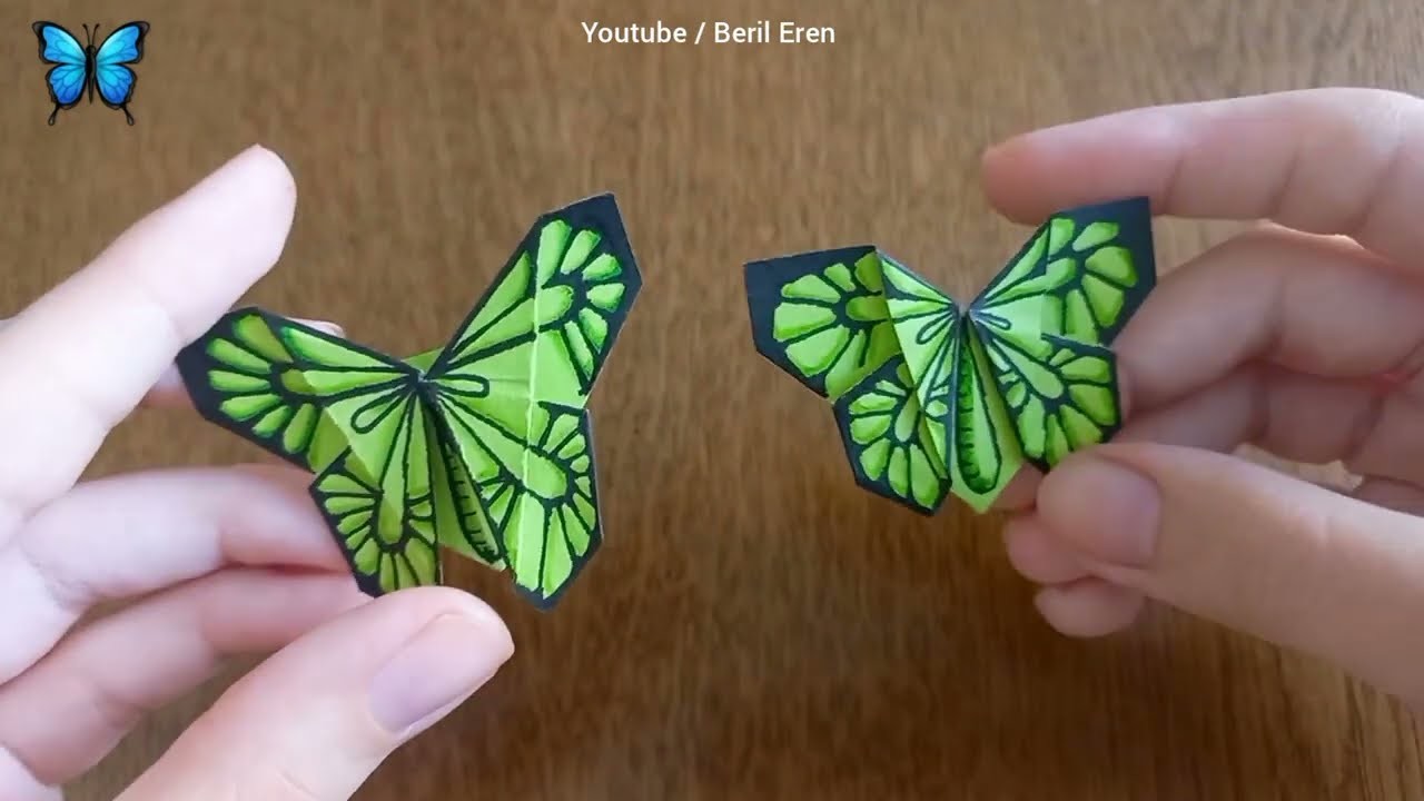 Origami Kelebek Çizimi ????|  Kitap Ayracı Yapımı | Origami Butterfly Making ???? Drawing DIY