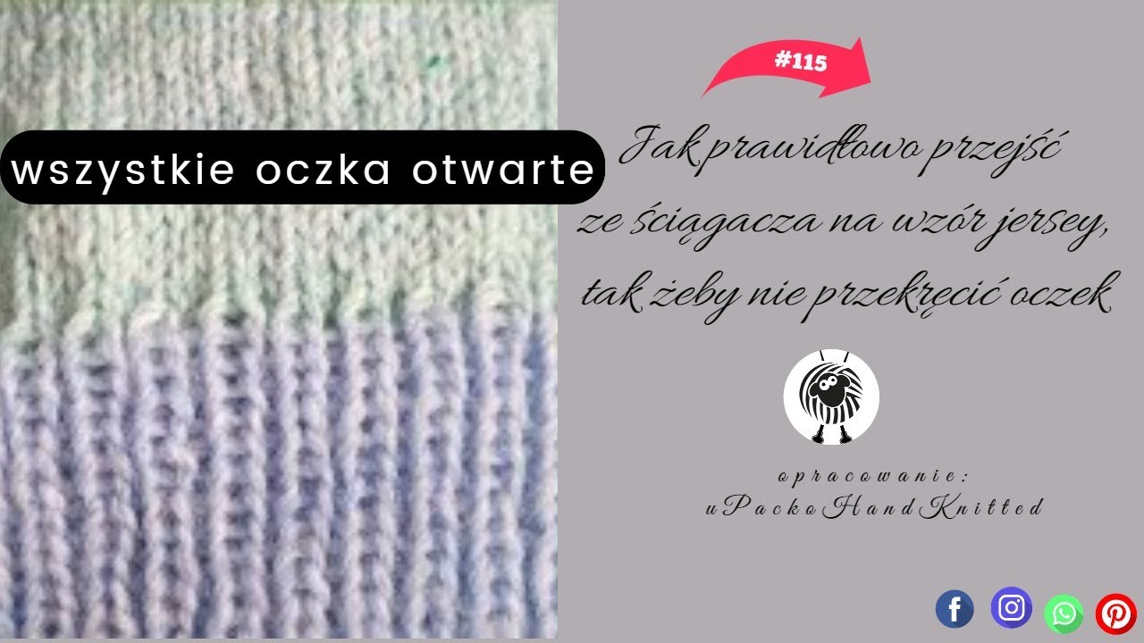 Jak przerobić pierwszy rząd po ściągaczu, żeby oczka układały się ładnie. Druty dla pczątkujących.