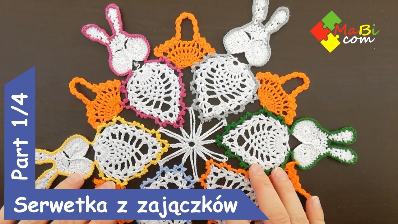 Serwetka z zajączków cz.1 (ciało). Crochet doily with bunnies part 1. (body)