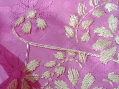 Hand Embroidery,Hand Embroidery Easy Flower.#handicraft #হাতের.