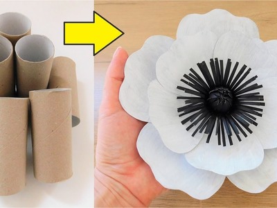 Jak Zrobić Kwiat Anemon z Rolek po Papierze Toaletowym?. Duży Kwiat DIY z Papieru