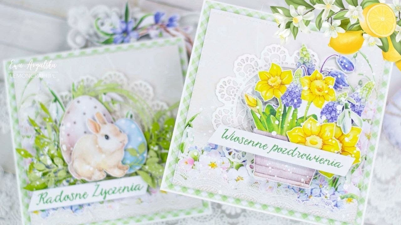 Jak zrobić wielkanocne kartki do koperty - kurs scrapbooking na szybkie kartki na Wielkanoc