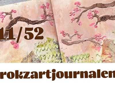 Kwitnące wiśnie, czyli #rokzartjournalem 11.52 | Bez gadania | Art journal with me, no talking