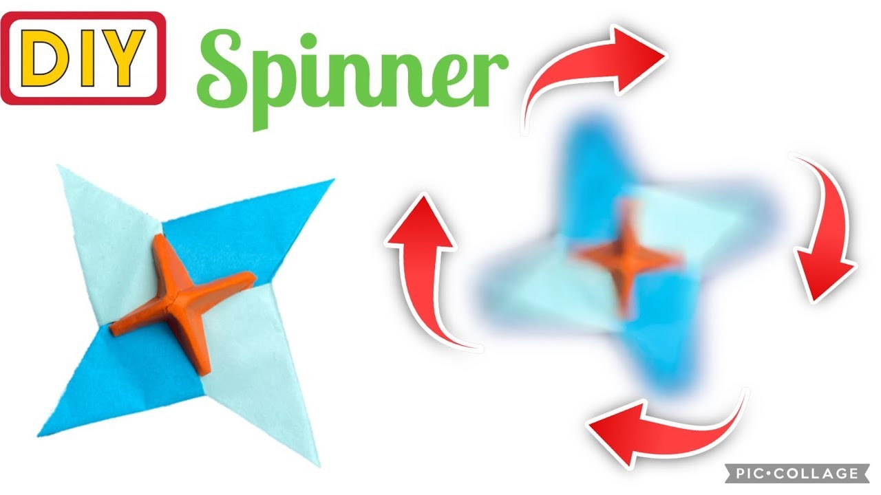 Origami Ninja Star Spinner.Easy To Make Spinner Out of Paper With NO GLUE????????اوريقامي دوار