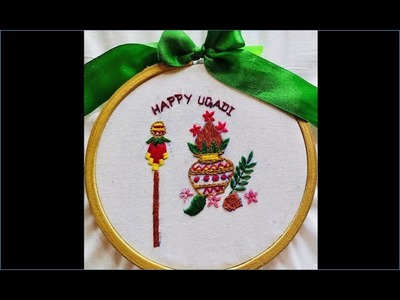 Ugadi.Gudi Padwa Hand Embroidery Design #kasutiandcraftsbymanna