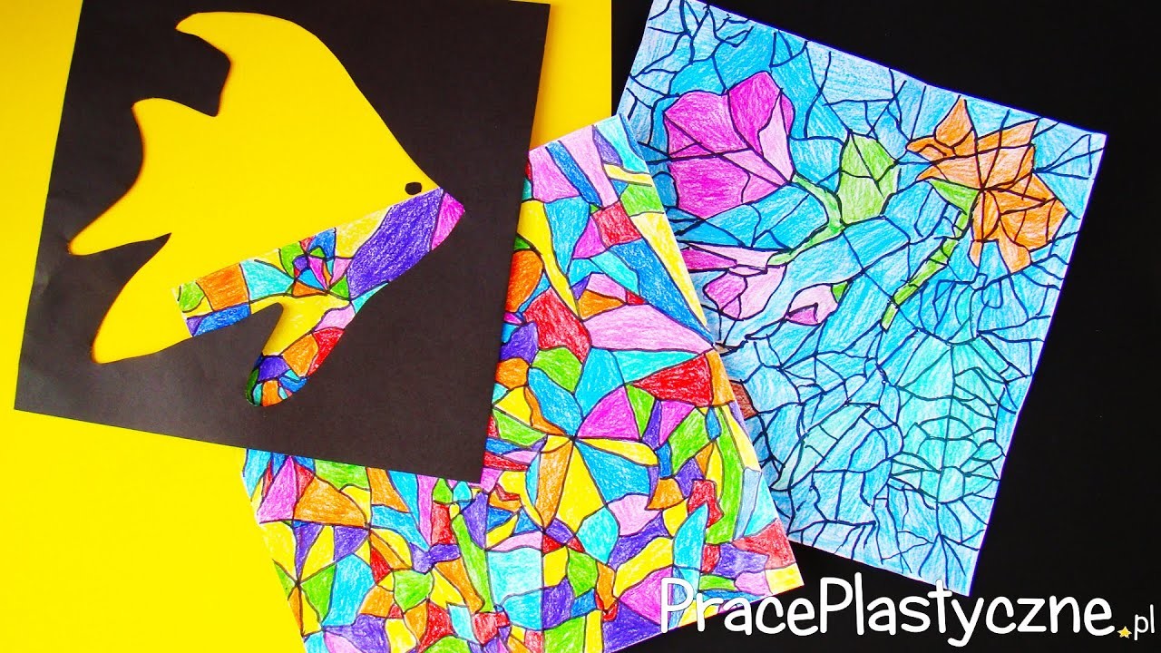 Jak zrobić witraż z papieru? | Techniki plastyczne płaskie | Praca plastyczna. Paper stained glass