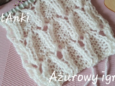 Ażurowy igrek (Y) #KnitAnki #druty #knitting #knittingpattern
