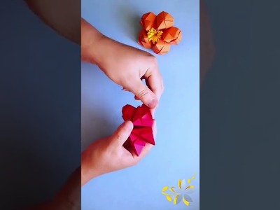 Funny origami 3D flower. 七秒学会折最立体&持久花朵，实际比视频还要美，超值一试