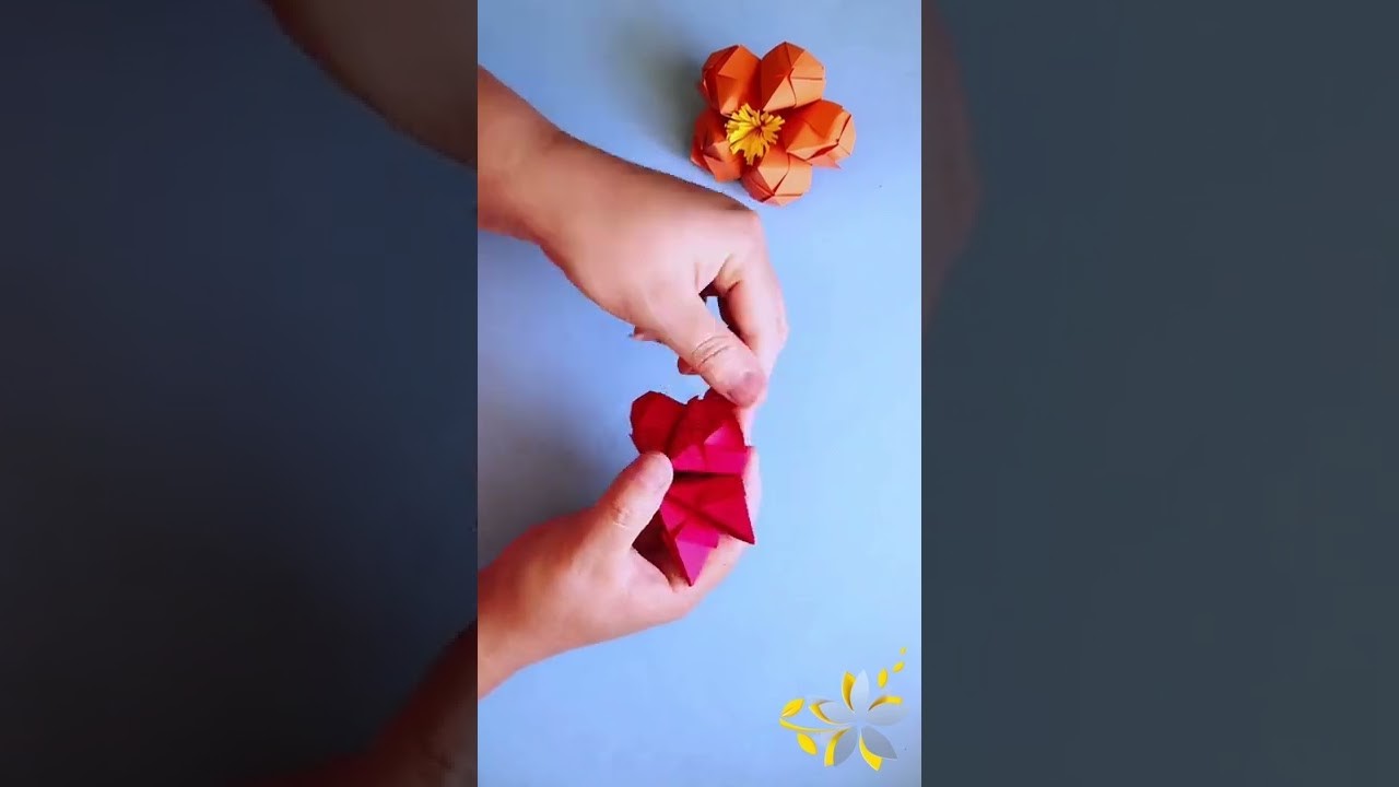 Funny origami 3D flower. 七秒学会折最立体&持久花朵，实际比视频还要美，超值一试