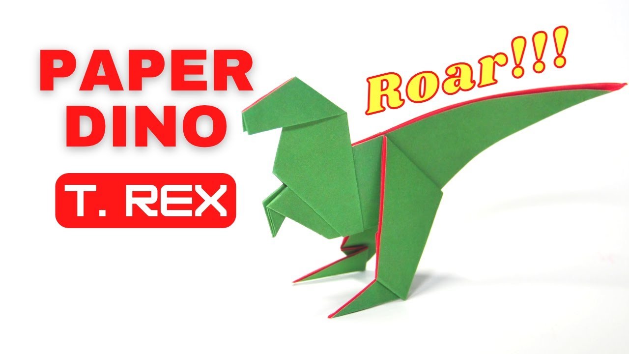 Origami Dinosaur | Easy Paper Dino T-REX (Cool❗️????No Glue No Tape❗️)